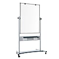 MasterVision® Gold Ultra™ Evolution Revolver Mobile Presentation Non-Magnetic Dry-Erase Whiteboard Easel, 36" x 47", Aluminum Frame With Silver Finish 1 thumbnail image