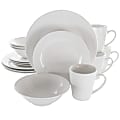 Elama Marshall 16-Piece Porcelain Dinnerware Set, White