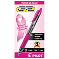 Pilot G2 Retractable Gel Pens, Fine Point, 0.7 mm, Pink Barrels, Black Ink, Pack Of 12 1 thumbnail image