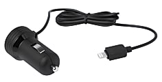 Kensington® PowerBolt Fast Charger With Lightning Cable, 1.0-Amp, Black