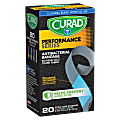 CURAD® Performance Antibacterial Adhesive Bandages, 3/4" x 4 3/4", Assorted Colors, Pack Of 20