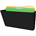 Deflecto DocuPocket Letter Size Wall File, 7"H x 13"W x 4"D, 50% Recycled, Black