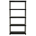 Home Design Products 5-Tier Heavy-Duty Shelving, 72"H x 36"W x 18 7/8"D, Black
