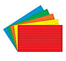 Top Notch Teacher Products® Bright Primary Lined Index Cards, 3" x 5", Assorted Colors, 75 Cards Per Pack, Case Of 10 Packs