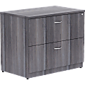 Lorell® Essentials 35"W x 22"D Lateral 2-Drawer File Cabinet, Weathered Charcoal