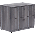 Lorell® Essentials 35"W x 22"D Lateral 2-Drawer File Cabinet, Weathered Charcoal 1 thumbnail image