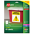 Avery® Durable Permanent ID Labels, AVE6790, 8 1/2" x 11", White, Pack Of 8 1 thumbnail image