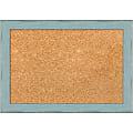 Amanti Art Cork Bulletin Board, 20" x 14", Natural, Sky Blue Rustic Wood Frame 1 thumbnail image