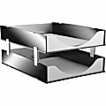 Kantek Stacking Support Set for Letter Trays - Acrylic - Silver - 1 Set 1 thumbnail image