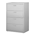 Lorell® 30"W x 18-5/8"D Lateral 4-Drawer File Cabinet, Light Gray 1 thumbnail image