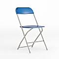 Flash Furniture HERCULES Series Premium Plastic Folding Chair, Blue/Gray