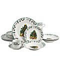 Gibson Home 20-Piece Ceramic Christmas Tree Dinnerware Set, Green 1 thumbnail image