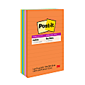 Post-it® Super Sticky Notes, 4 in x 6 in, 5 Pads, 90 Sheets/Pad, Lined, 2x the Sticking Power, Back to School Supplies for Students, Energy Boost 1 thumbnail image