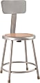 National Public Seating Hardboard Stool With Back, 18"H, Gray