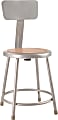 National Public Seating Hardboard Stool With Back, 18"H, Gray 1 thumbnail image