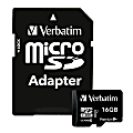 Verbatim 16GB Premium microSDHC Memory Card with Adapter, UHS-I V10 U1 Class 10 - 16GB