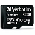 Verbatim 32GB Premium microSDHC Memory Card with Adapter, UHS-I V10 U1 Class 10 - 32GB 1 thumbnail image