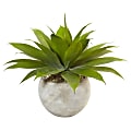 Nearly Natural Agave 24”H Artificial Plant With Sand Colored Bowl, 24”H x 28”W x 28”D, Green