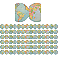 Teacher Created Resources® Die-Cut Border Trim, Travel The Map Globes, 35’ Per Pack, Set Of 6 Packs 1 thumbnail image