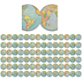 Teacher Created Resources® Die-Cut Border Trim, Travel The Map Globes, 35’ Per Pack, Set Of 6 Packs