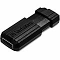 Verbatim® PinStripe USB Flash Drive, 128GB, Black 1 thumbnail image