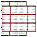 2024 SwiftGlimpse Wet/Dry-Erase Laminated Reversible Yearly Wall Calendar, 36" x 24", Maroon 1 thumbnail image