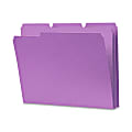 Smead® 1/3-Cut Color Top-Tab File Folders, Letter Size, Lavender, Box Of 100