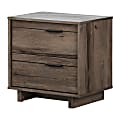 South Shore Fynn 2-Drawer Nightstand, 22-1/4"H x 22-1/4"W x 16-1/2"D, Fall Oak