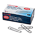 OIC® Non-Skid Smooth Paper Clips, Box Of 100, Jumbo, Silver