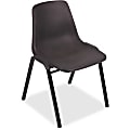Lorell® Plastic, Plastic Back Stacking Chair 19 3/10" Seat Width, Black Seat/Black Frame, Quantity: 4