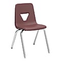 Lorell® Classroom Student Stack Chairs, 18"H Seat, Wine/Silver, Set Of 4