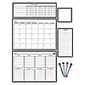 Teacher Created Resources® Dry-Erase Magnetic 9-Piece Calendar Set, Black & White