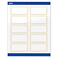Avery® Printable Labels & Sure Feed®, S00-DJ5-PRWGP10, 2" x 4", Glossy White, Preprinted Gold Border & Gold Dots Design, Pack Of 100 1 thumbnail image