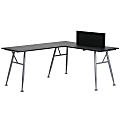 Flash Furniture Contemporary Laminate L-Shape Computer Desk, Black/Silver