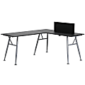 Flash Furniture 90"W Contemporary L-Shaped Computer Desk, Black/Silver 1 thumbnail image