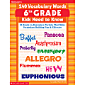 Scholastic 240 Vocabulary Words Kids Need To Know — 6th Grade