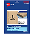 Avery® Printable Flat Cards With Sure Feed® Technology, 5"x7" Arched Rectangle, Kraft Brown, Pack Of 50 1 thumbnail image