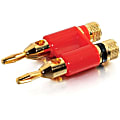 C2G Gold-Plated Banana Plug Speaker Connector - Red/Black - 2pk 1 thumbnail image