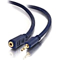 C2G 1.5ft Velocity 3.5mm M/F Mono Audio Extension Cable - Mini-phone Male Mono - Mini-phone Female Mono - 1.5ft - Blue