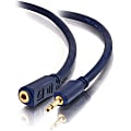 C2G 1.5ft Velocity 3.5mm M/F Mono Audio Extension Cable - Mini-phone Male Mono - Mini-phone Female Mono - 1.5ft - Blue 1 thumbnail image