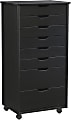 Linon Casimer 8-Drawer Rolling Home Office Storage Cart, Black 1 thumbnail image