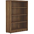 Lorell® Chateau 4-Shelf Bookcase, Walnut