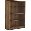 Lorell® Chateau 4-Shelf Bookcase, Walnut 1 thumbnail image