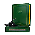 Custom Standard Corporate Kit, 1-1/2" Green Binder, 20 Blue Stock Certificates, 1-5/8" Corporate Seal Embosser 1 thumbnail image