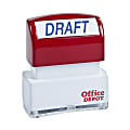 Office Depot® Brand Pre-Inked Message Stamp, "Draft", Blue