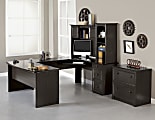 Realspace® Broadstreet 65"W U-Shaped Executive Corner Desk, Walnut 1 thumbnail image