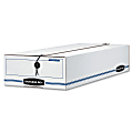Bankers Box® Liberty® Corrugated Storage Boxes, 4 1/4" x 9 1/4" x 23 3/4", White/Blue, Case Of 12 1 thumbnail image