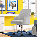 Serta® Leighton Mid-Back Office Chair, Light Gray/Chrome