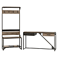 Bush Furniture Refinery Entryway Storage Set With Shoe Bench, Hall Tree And Console Table, Rustic Gray/Charred Wood, Standard Delivery 1 thumbnail image