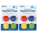 Learning Resources® Super Strong Magnetic Clips, 1 1/2", 50 Pages, Assorted Colors, 4 Hooks Per Pack, Set Of 2 Packs